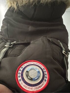 Black Puffer Jacket with Round Insulated Tech Patch